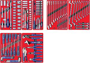 Набор инструментов "СТАРТ" для тележки, 7 ложементов, 161 предмет МАСТАК 5-00161